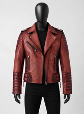 Charlotte Burnt Red Leather Jacket