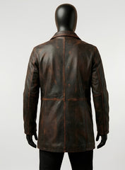Men's Supernatural Brown Leather Trench Coat