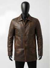 Men's Supernatural Brown Leather Trench Coat
