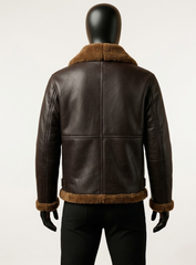 Shearling Dark Brown Genuine Leather Jacket