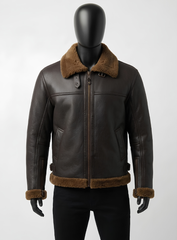 Shearling Dark Brown Genuine Leather Jacket