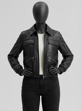 Uma Black Oversized Leather Jacket