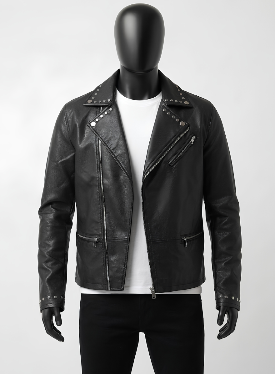 Noble Tan Leather Biker Jacket
