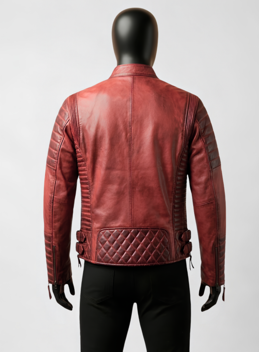 Charlotte Burnt Red Leather Jacket