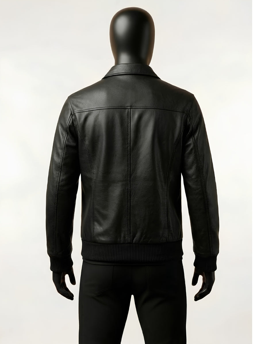 Classic Bomber Leather Jacket