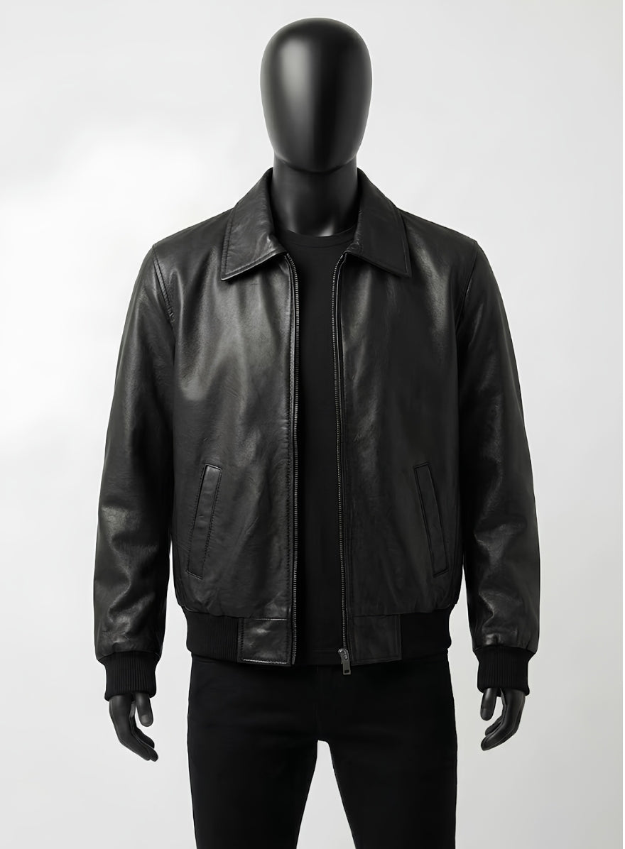 Classic Bomber Leather Jacket