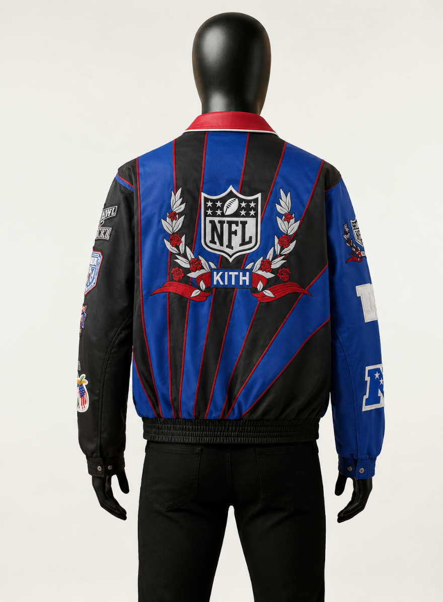 Kith x Jeff Hamilton NFL Giants Varsity Jacket