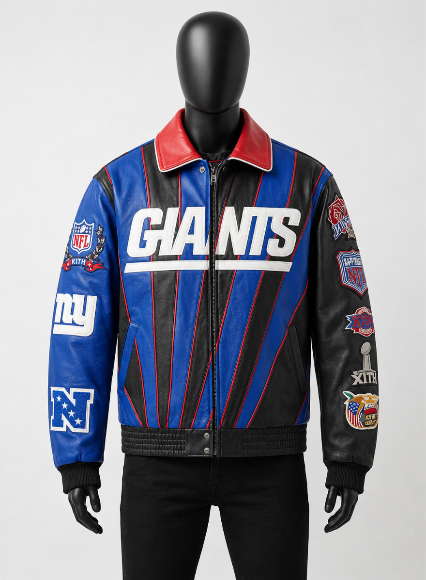 Kith x Jeff Hamilton NFL Giants Varsity Jacket
