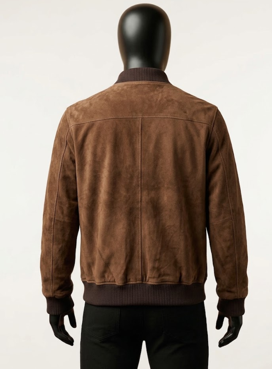 Oak Brown Suede Richard Madden Leather Jacket