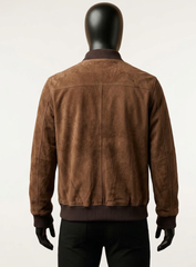 Oak Brown Suede Richard Madden Leather Jacket