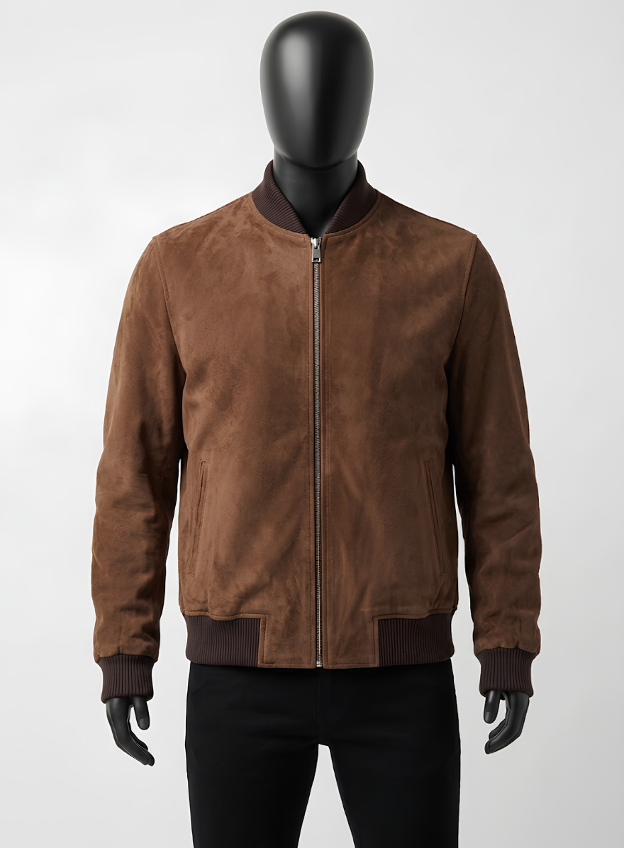 Oak Brown Suede Richard Madden Leather Jacket