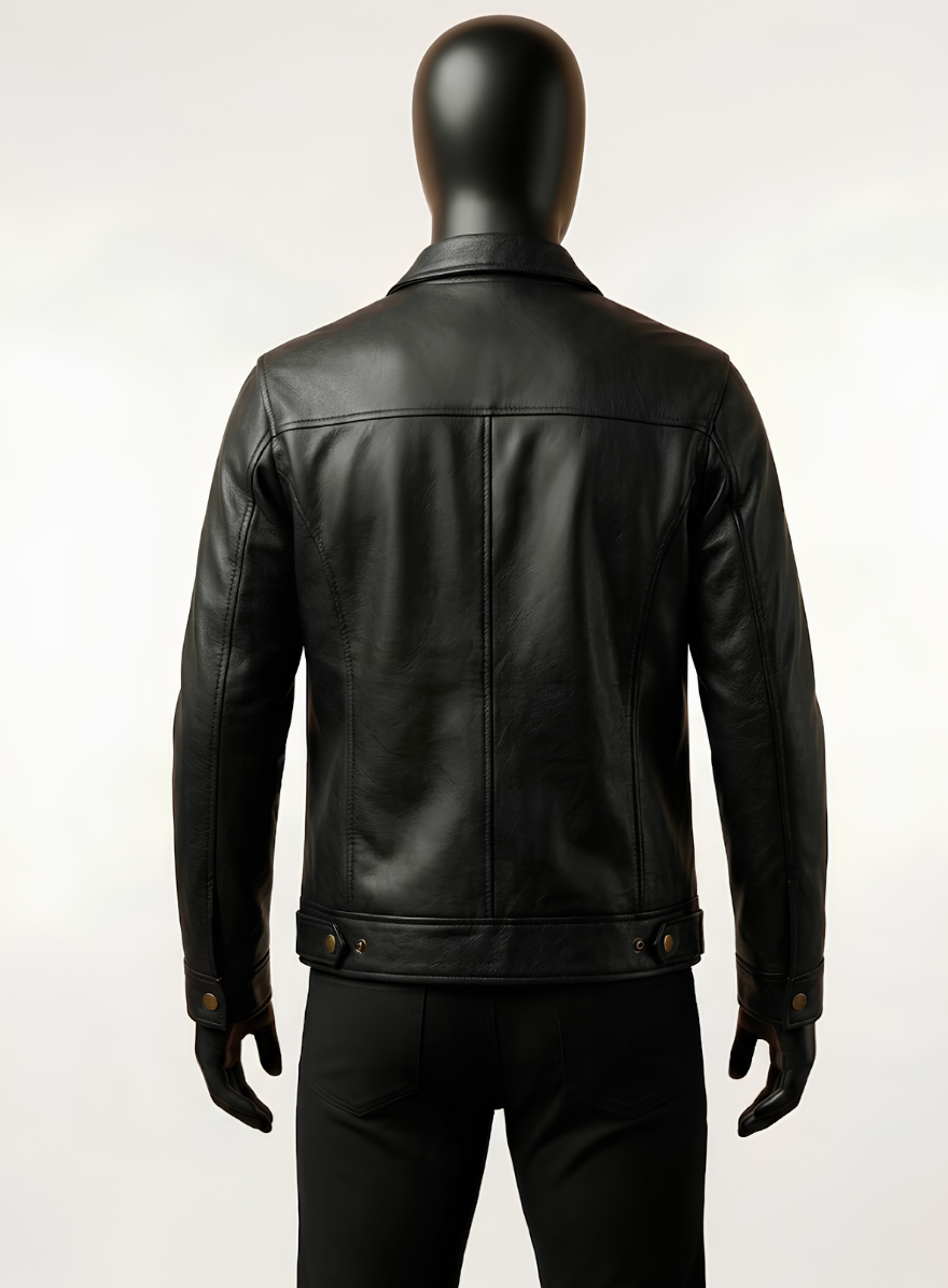 Trucker Style Genuine Leather Jacket