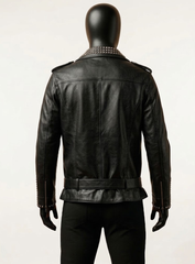 Vero Black Studded Biker Leather Jacket